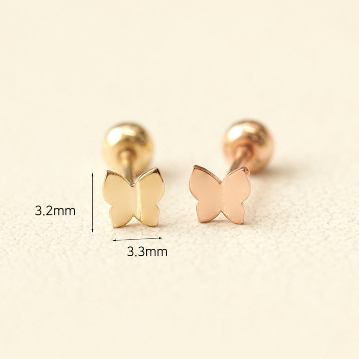 14K Gold Daily Mini Butterfly Cartilage Earring 20G18G16G
