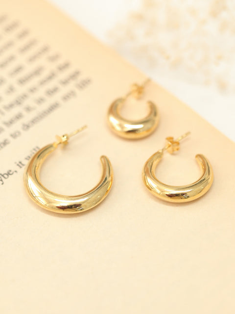 925 Silver Bold Hoop Stud Earring