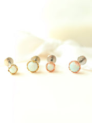 Round Opal Cartilage earring