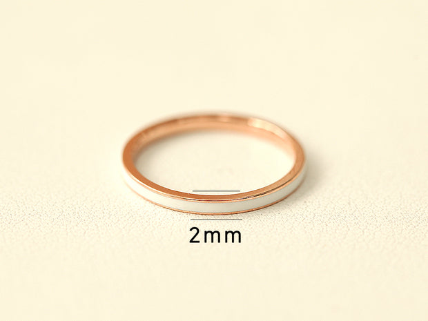 14K Gold Hollow Color Enamel Ring