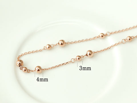 14K 18K Gold Ball Chain Anklet Bracelet