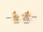 14K Gold Daily Cosmos Cubic Cartilage Earring 20G