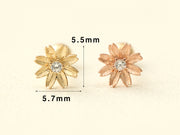 14K gold Flower Cubic cartilage earring 20g