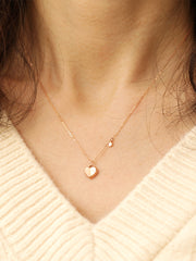 14K 18K Gold Volume Heart Necklace