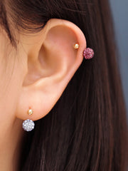 14K Gold Color Cubic Ball Tragus Piercing 20G