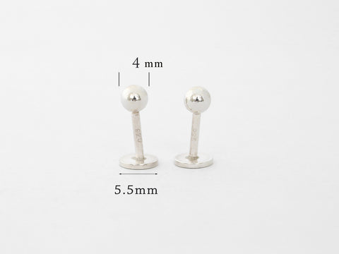 925 Silver Ball externally threaded LABRET piercing 16g