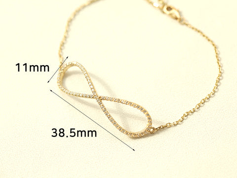 14K 18K Gold Infinite Cubic Bracelet