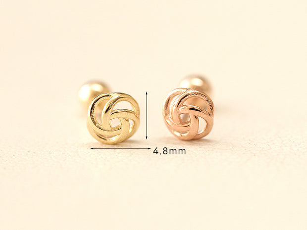 14K gold Tornado Ball cartilage earring 20g