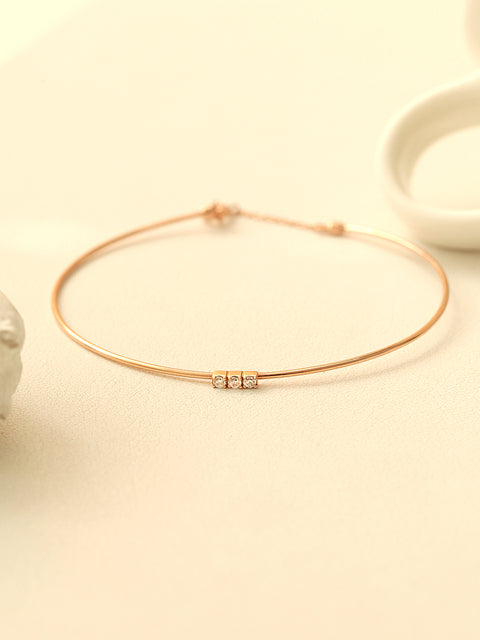 14K Gold Slim Mini Cubic Bangle