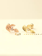 14K Gold Leaf Cartilage Earring 20G