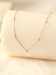 14K 18K Gold Crystal Water Drop Necklace