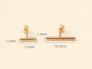 14K Gold Round Simple Stick cartilage earring 20g18g16g