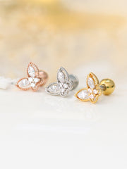 Butterfly Cubic CZ Cartilage earring