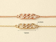 14K 18K Gold Cubic Chain Bracelet