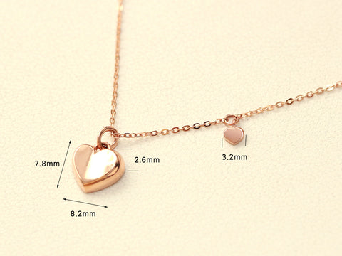 14K 18K Gold Volume Heart Necklace