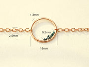 14K 18K Blue Diamond Circle Bracelet