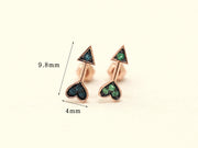 14K Gold Cupid Arrow Cartilage Earring 18G16G