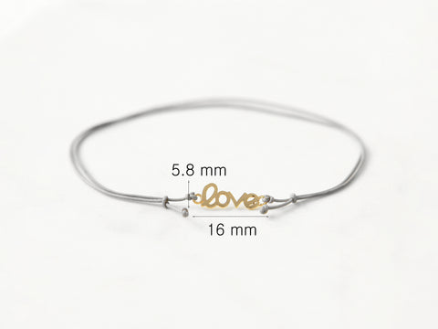14K Gold Love Initial Anklet Bracelet