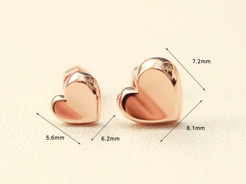 14K Gold Volume Heart Cartilage Earring 18G