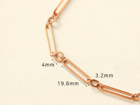 14K 18K Gold Round Square Circle Chain Bracelet