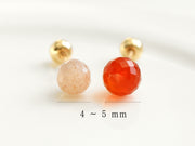 14K gold Natural Gemstone cartilage earring 20g