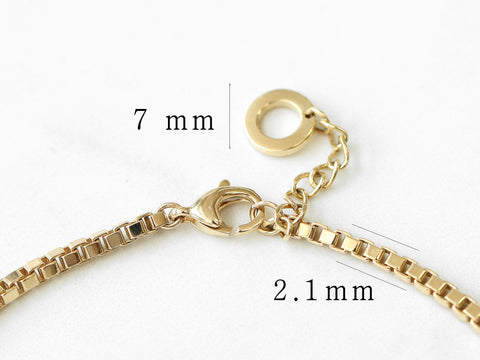 14K Gold Box Chain Anklet