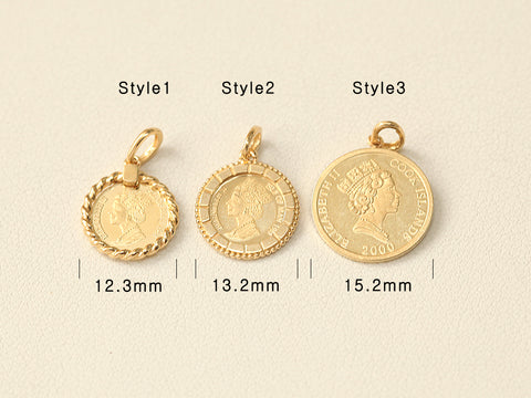 14K Gold Coin Pendant Necklace