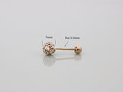 14K GOLD Classic Black Cubic Ball inner conch piercing 18G