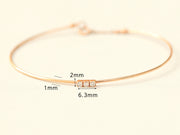 14K Gold Slim Mini Cubic Bangle