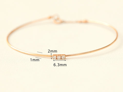 14K Gold Slim Mini Cubic Bangle