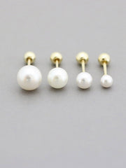 14K Gold pearl cartilage piercing 20g