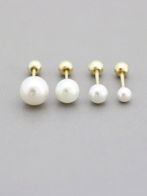 14K Gold pearl cartilage piercing 20g