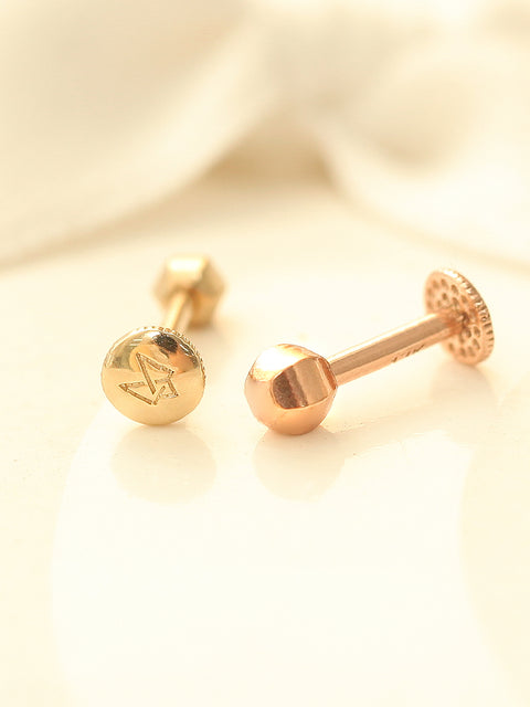 14K Gold Ball Tragus Labret Piercing 18G16G