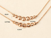 14K 18K Gold Bubble Ball Cutting Necklace