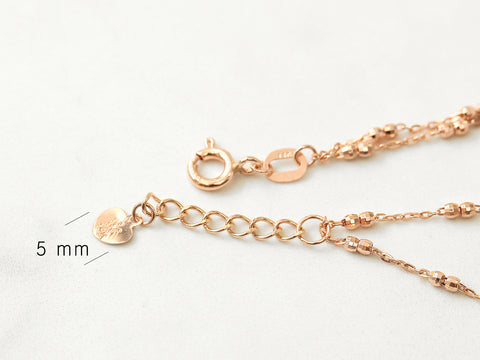 14K 18K Gold Cutting Ball Chain Anklet