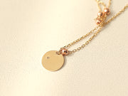 14K Gold Coin Cutting Ball Anklet