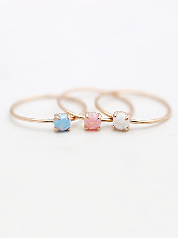 925 Silver Delicate Opal Ring
