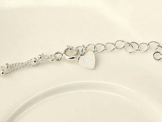 925 Silver Ball Point Chain Anklet