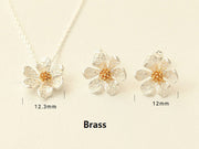 925 Silver Floral Earring & Necklace