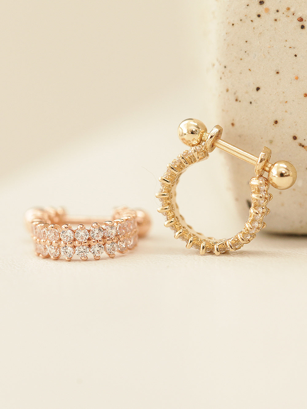 14K Gold 2 Line Cubic C-Type Conch Piercing – MinimalBijoux