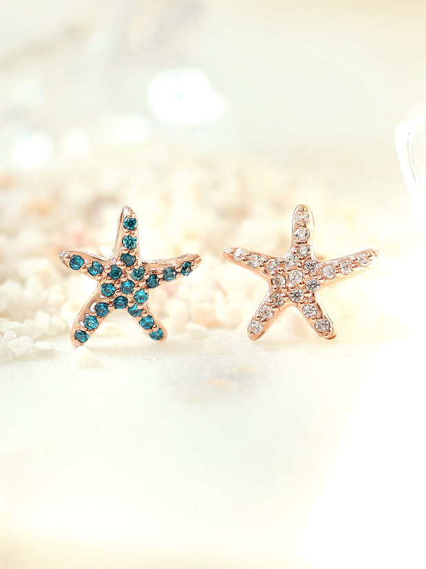 14K Gold Starfish Cartilage Earring 18g16g
