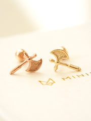 14K Gold Axe Cartilage Earring 20G18G