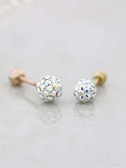 14K Gold Colorful Ball Cartilage Earring 18G16G