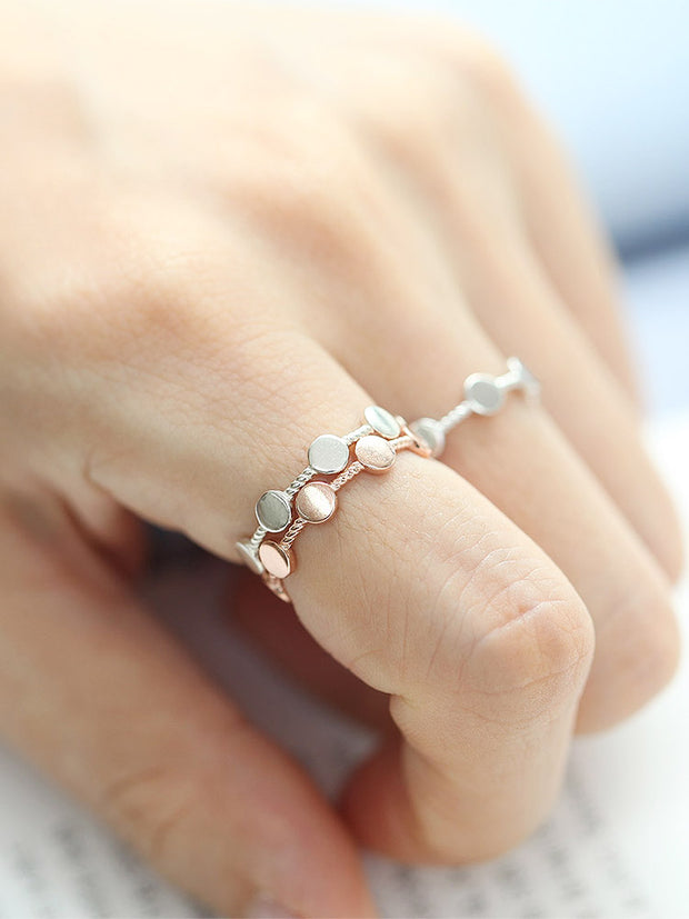 925 Silver Coin Twist Ring