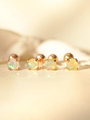 14K Gold Natural Opal Cartilage Earring 20G