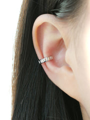 925 Silver Cube Ring Ear Cuff