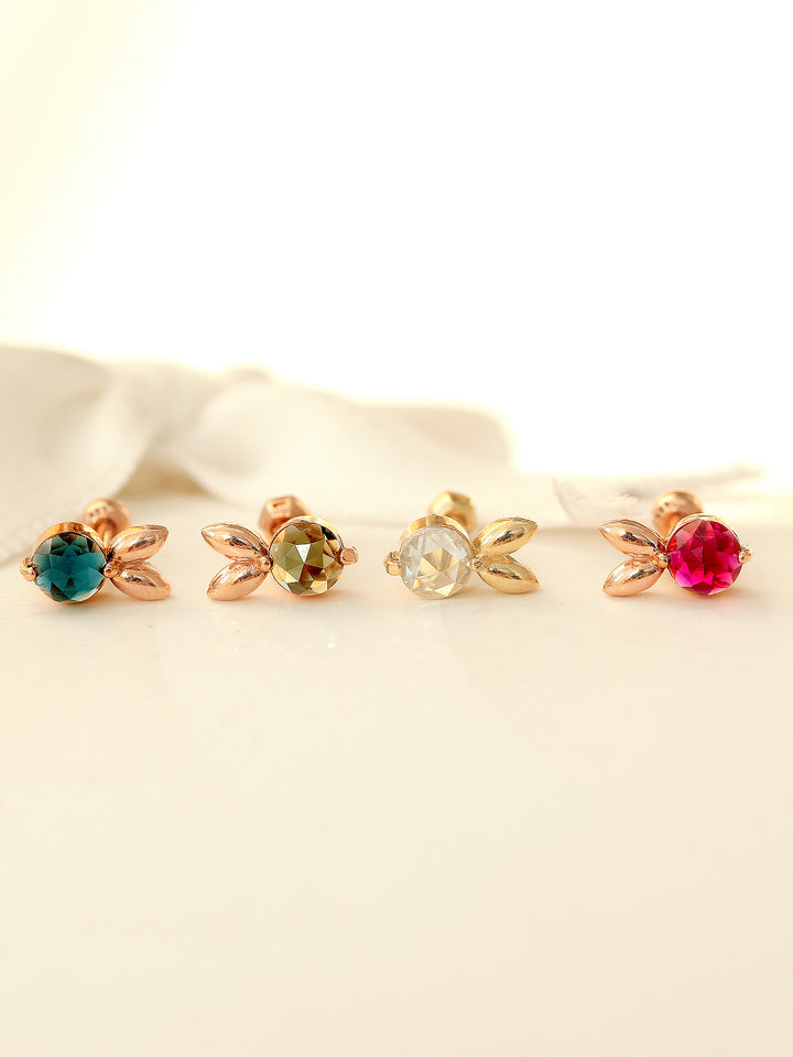 Ear Rabbit Ring 14K Gold Colorful Rabbit Cartilage Earring 18G16G – MinimalBijoux