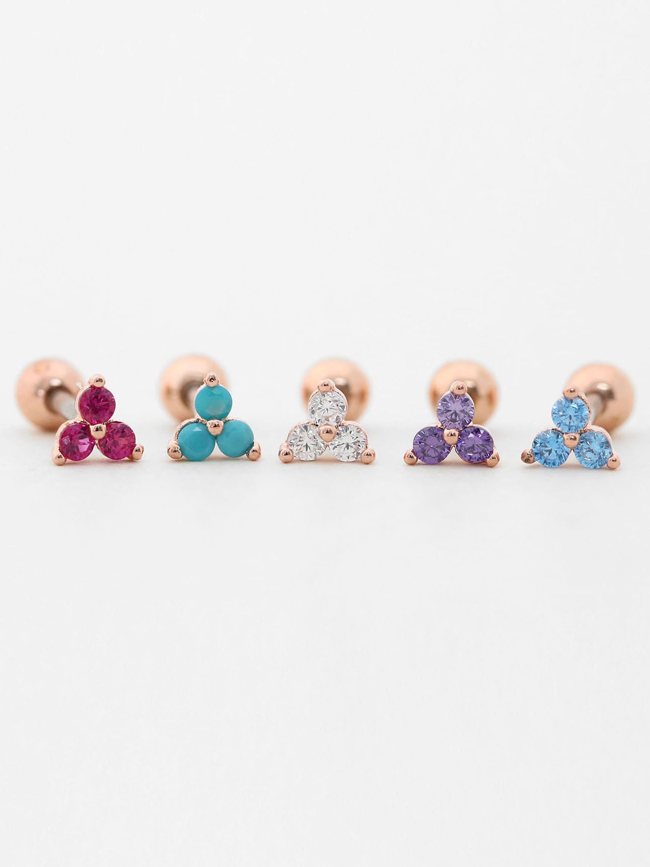 Triangle Colorful Cubic Piercing – MinimalBijoux