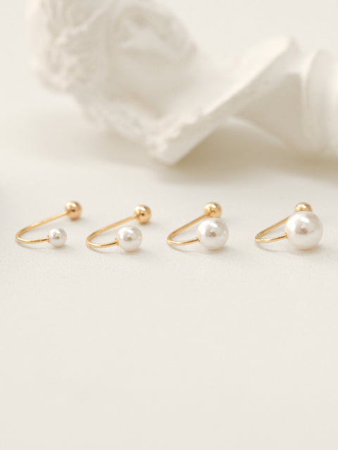14K gold Opal & Pearl cartilage earring 20g