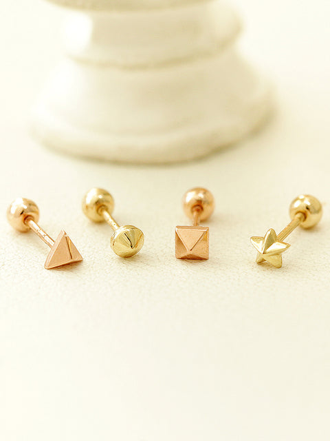 14K gold Mini Shapes cartilage earring 20g